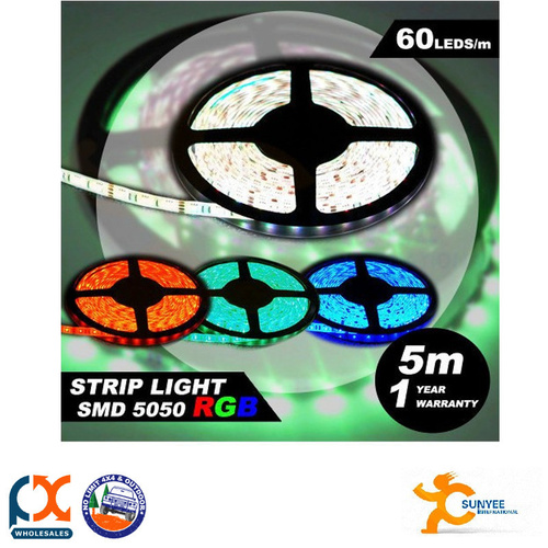 SUNYEE SMD 5050 RGB 5M 300LED 12V FLEXIBLE STRIP LIGHT LAMP