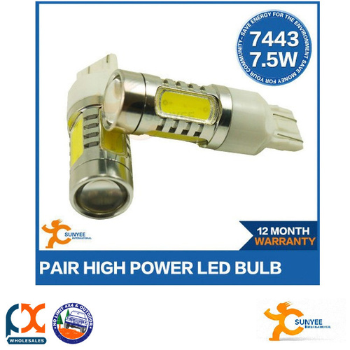 SUNYEE PAIR 7.5W LED BULBS HEADLIGHT 7443 FOG LAMP 12V