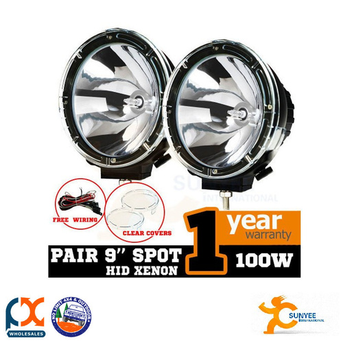 SUNYEE PAIR 9INCH 100W HID XENON DRIVING LIGHTS SPOT OFFROAD LIGHT