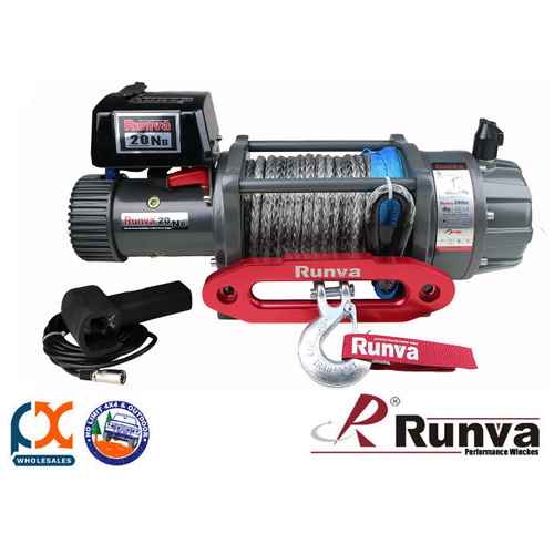 RUNVA 4X4 ELECTRIC SERIES EWB20000 PREMIUM 24V WITH SYNTHETIC ROPE - FULL IP67 PROTECTION