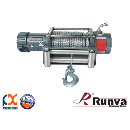 RUNVA 12000lb ELECTRIC 7.2HP GREY GALVANISED STEEL CABLE