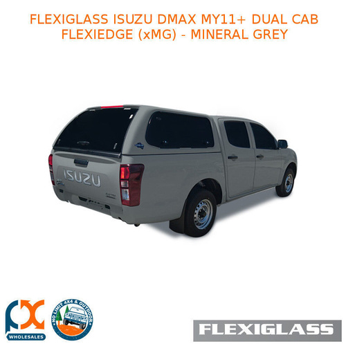 FLEXIGLASS ISUZU DMAX MY11+ DUAL CAB FLEXIEDGE LIFT UP WINDOOR X 2 (XMG) - MINERAL GREY