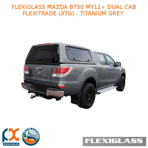 FLEXIGLASS MAZDA BT50 MY11+ DUAL CAB FLEXITRADE LIFT UP WINDOOR X 2 (XTG) - TITANIUM GREY 