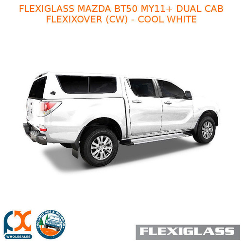 FLEXIGLASS MAZDA BT50 MY11+ DUAL CAB FLEXIXOVER SLIDING WINDOW X 1 / LIFT UP WINDOOR X 1 (CW) - COOL WHITE