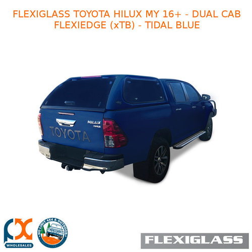 FLEXIGLASS TOYOTA HILUX MY 16+ - DUAL CAB FLEXIEDGE LIFT UP WINDOOR X 2 (XTB) - TIDAL BLUE