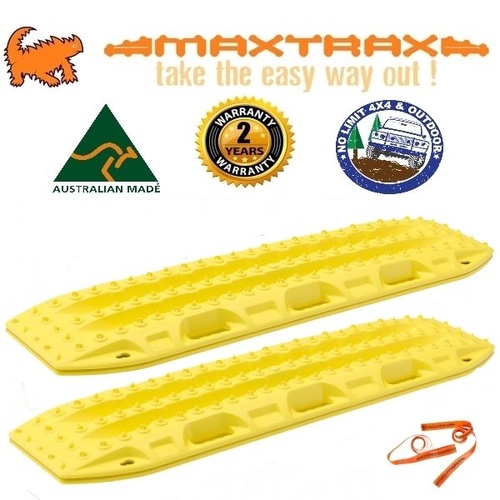 MAXTRAX 4WD RECOVERY TRACKS SAND MUD SNOW BLAZE YELLOW MAX TRAX EXTRACTION TRED