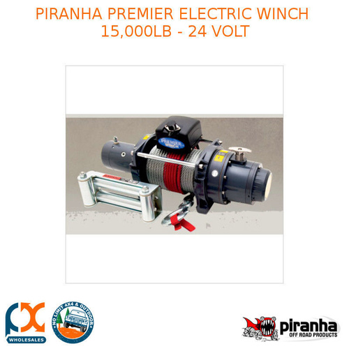 PIRANHA PREMIER ELECTRIC WINCH 15,000LB - 24 VOLT