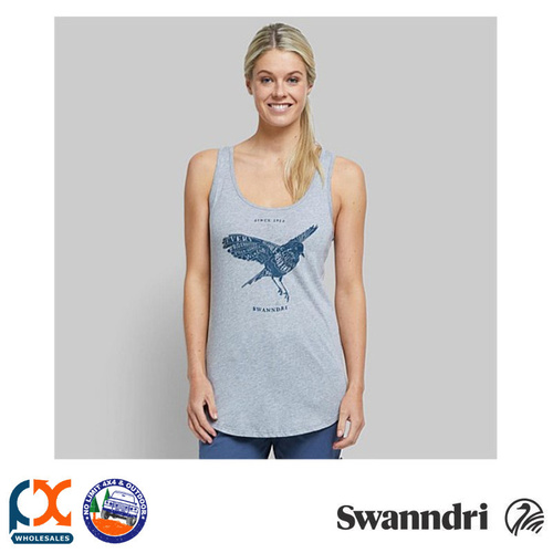 SWANNDRI WOMEN'S BIRD COTTON SINGLET - GREY MARLE