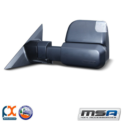 MSA 4X4 TOWING MIRROR (BLACK HEATED ELECTRIC INDICATORS) FITS FORD EVEREST 15-C