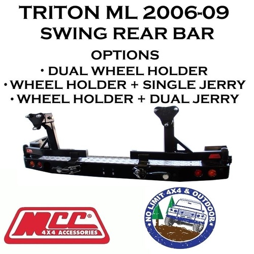 MCC REAR SWING BAR FIT MITSUBISHI TRITON 2006-09 ML 022-02 ADR 3000KG TOWBAR 4X4