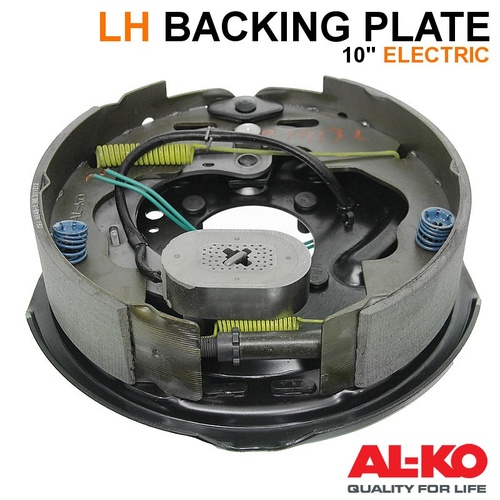 ALKO 10" LEFT HAND LH ELECTRIC TRAILER BACKING PLATES WITH HANDBRAKE LEVER 361101