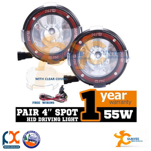 SUNYEE PAIR 4INCH 55W HID XENON DRIVING LIGHTS SPOT OFFROAD KIT