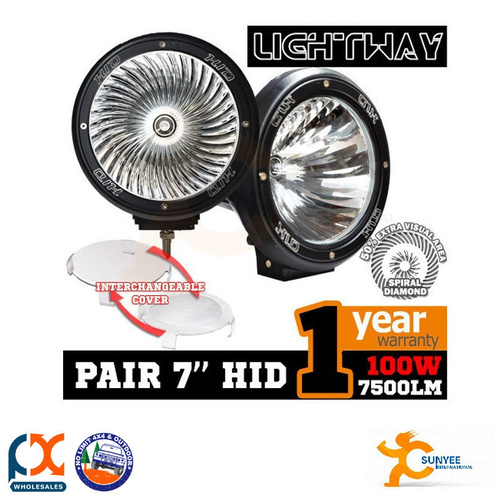 SUNYEE PAIR 7INCH 100W HID XENON DRIVING LIGHTS SPIRAL OFFROAD