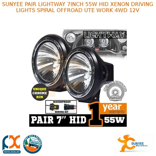 SUNYEE PAIR LIGHTWAY 7INCH 55W HID XENON DRIVING LIGHTS SPIRAL OFFROAD