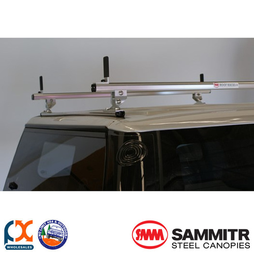 SMM ECORACK COMMERCIAL KIT - 2 X ALLOY BARS CARGO STOPS AND 4 MOUNTING BRACKETS