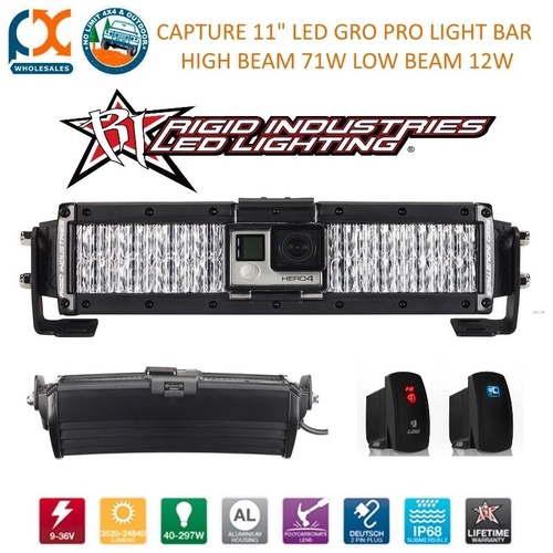RIGID INDUSTRIES GO PRO CAPTURE LED LIGHT BAR HIGH AND LOW BEAM OFFROAD
