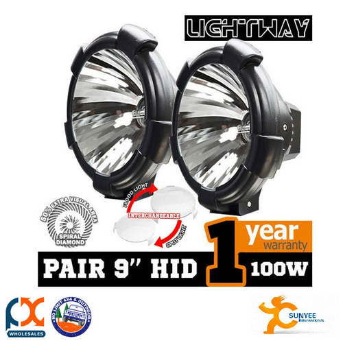 SUNYEE PAIR 9INCH 100W HID XENON DRIVING SPIRAL OFFROAD WORK LIGHTS