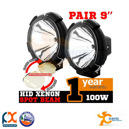 SUNYEE PAIR 9INCH 100W HID XENON DRIVING SPOT OFFROAD WORK LIGHTS