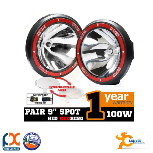 SUNYEE PAIR 9INCH 100W HID XENON DRIVING LIGHTS EURO SPOT OFFROAD
