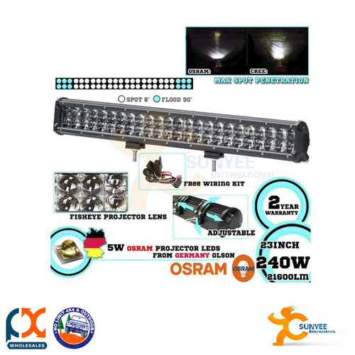 SUNYEE OSRAM 23INCH 240W LED WORK LIGHT BAR FLOOD SPOT OFFROAD DRIVING LAMPS 4WD SUV