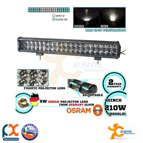 SUNYEE OSRAM 20INCH 210W LED FLOOD SPOT WORK LIGHT BAR 