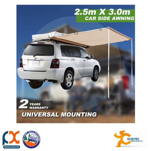 SUNYEE 2.5M X 3M CAMPING AWNING ROOF TOP TENT 4WD 4X4 TRAVEL OUTDOOR 