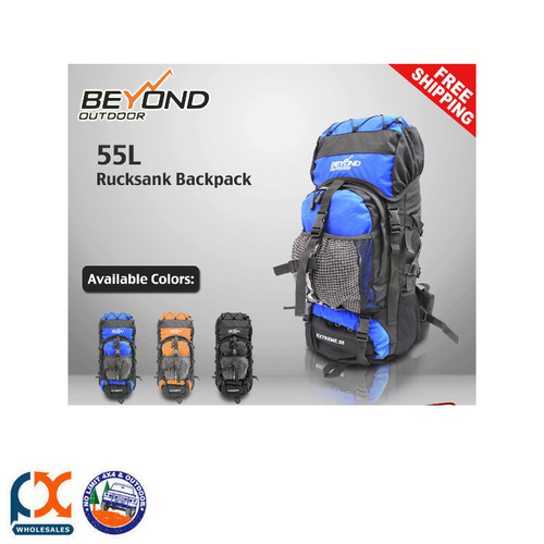 55L CAMPING HIKING TRAVEL BACKPACK RUCKSACK WATER PROOF BACKPACK WITH RAIN COVER