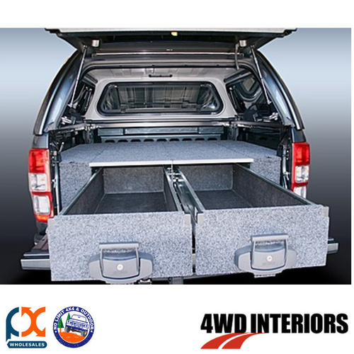 OUTBACK 4WD INTERIORS TWIN DRAWER MODULE - FIXED FLOOR RANGER PK DC 2007-09/11
