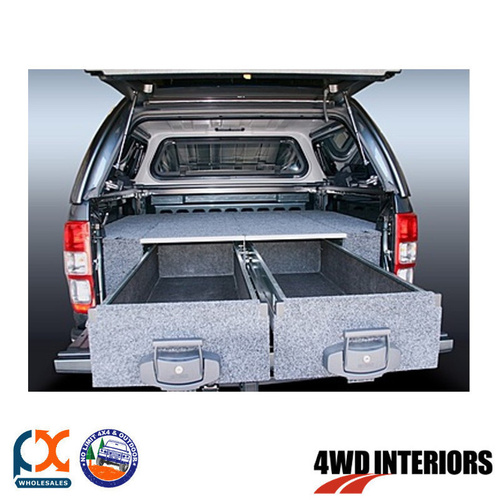 OUTBACK 4WD INTERIORS TWIN DRAWER DUAL ROLLER FLOOR RANGER PX DUAL CAB 10/11-ON 
