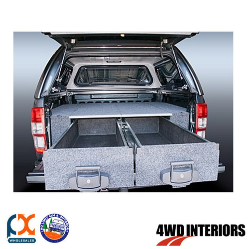 OUTBACK 4WD INTERIORS TWIN DRAWER DUAL ROLLER FLOOR BT-50 DUAL CAB 10/11-ON