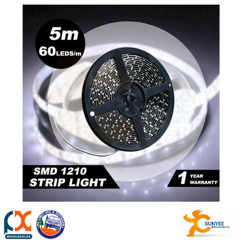 SUNYEE SMD 1210 COOL WHITE 5M 300LED 12V FLEXIBLE STRIP LIGHT LAMP