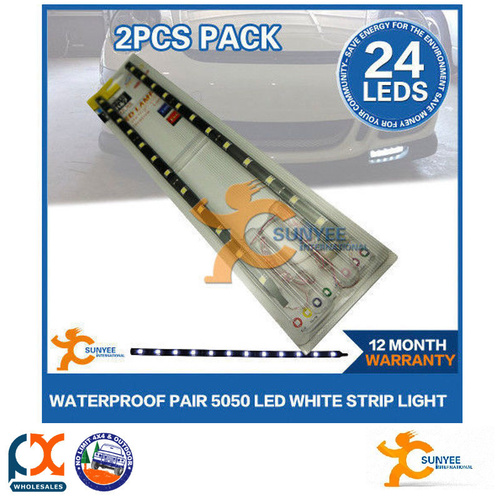 SUNYEE PAIR 5050 12SMD LED STRIP LIGHT WHITE 12V WATERPROOF CARAVAN BOAT