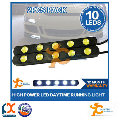 SUNYEE PAIR 5W HIGH POWER LED DRL DAYTIME RUNNING LIGHTS DRIVING WORK - DRLY05