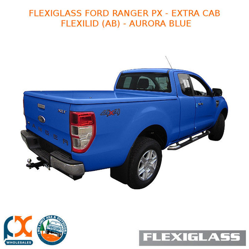 FLEXIGLASS FITS FORD RANGER PX - EXTRA CAB FLEXILID 1 PIECE LID (AB) - AURORA BLUE 