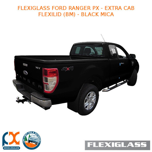 FLEXIGLASS FITS FORD RANGER PX - EXTRA CAB FLEXILID 1 PIECE LID (BM)BLACK MICA 