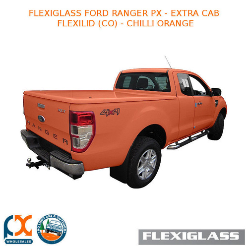 FLEXIGLASS FITS FORD RANGER PX - EXTRA CAB FLEXILID 1 PIECE LID (CO) - CHILLI ORANGE 