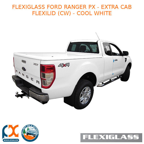 FLEXIGLASS FITS FORD RANGER PX - EXTRA CAB FLEXILID 1 PIECE LID (CW)COOL WHITE