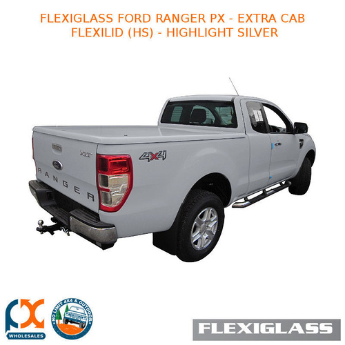 FLEXIGLASS FORD RANGER PX - EXTRA CAB FLEXILID 1 PIECE LID (HS) - HIGHLIGHT SILVER 
