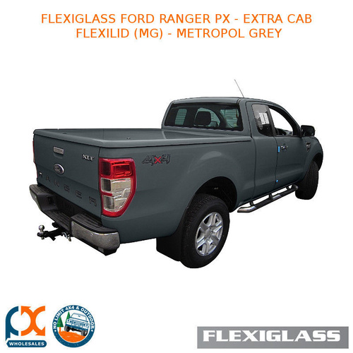 FLEXIGLASS FORD RANGER PX - EXTRA CAB FLEXILID 1 PIECE LID (MG) - METROPOL GREY 