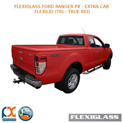 FLEXIGLASS FORD RANGER PX - EXTRA CAB FLEXILID 1 PIECE LID (TR) - TRUE RED 