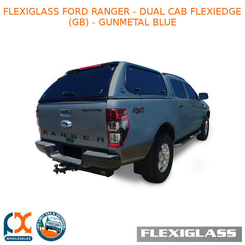 FLEXIGLASS FORD RANGER - DUAL CAB FLEXIEDGE LIFT UP WINDOOR X 2 (GB) - GUNMETAL BLUE