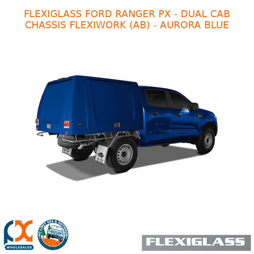 FLEXIGLASS FORD RANGER PX - DUAL CAB CHASSIS FLEXIWORK FRONT, REAR & SIDE WINDOWS (AB) - AURORA BLUE