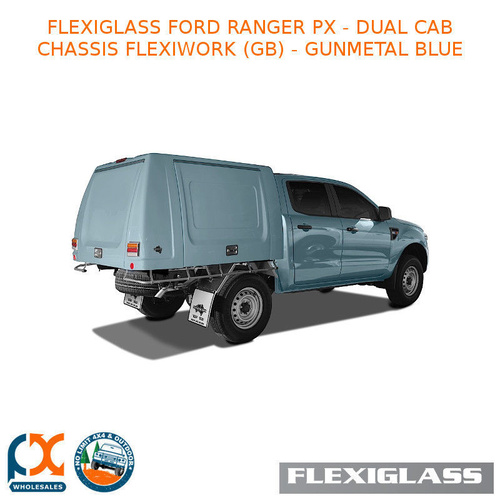 FLEXIGLASS FORD RANGER PX - DUAL CAB CHASSIS FLEXIWORK FRONT & REAR WINDOWS (GB) - GUNMETAL BLUE