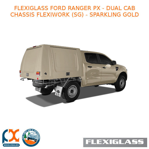 FLEXIGLASS FORD RANGER PX - DUAL CAB CHASSIS FLEXIWORK NO WINDOWS (SG) - SPARKLING GOLD