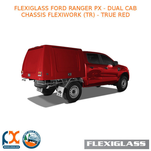 FLEXIGLASS FORD RANGER PX - DUAL CAB CHASSIS FLEXIWORK NO WINDOWS (TR) - TRUE RED