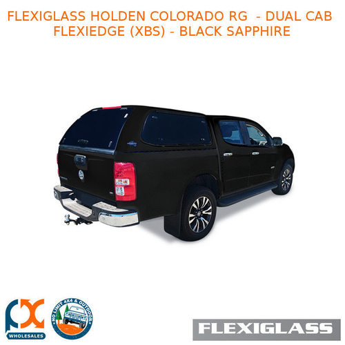 FLEXIGLASS HOLDEN COLORADO RG  - DUAL CAB FLEXIEDGE LIFT UP WINDOOR X 2 (XBS) - BLACK SAPPHIRE