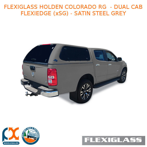 FLEXIGLASS HOLDEN COLORADO RG  - DUAL CAB FLEXIEDGE LIFT UP WINDOOR X 2 (XSG) - SATIN STEEL GREY