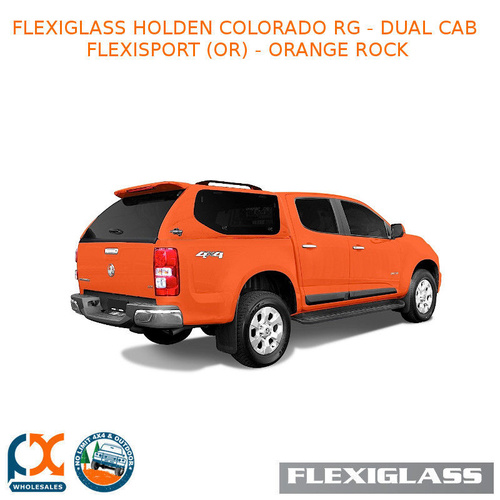 FLEXIGLASS HOLDEN COLORADO RG - DUAL CAB  FLEXISPORT LIFT UP WINDOOR X 2 (OR) - ORANGE ROCK