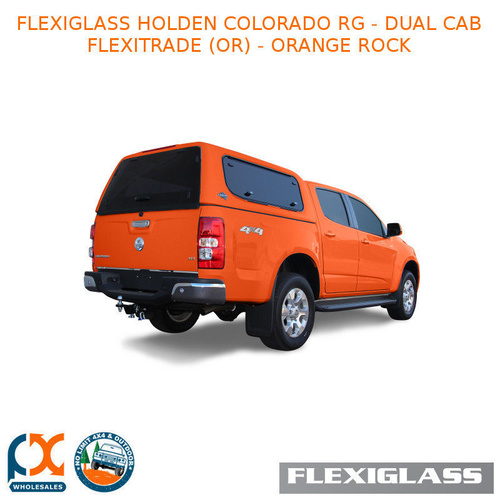 FLEXIGLASS HOLDEN COLORADO RG - DUAL CAB FLEXITRADE LIFT UP WINDOOR X 2 (OR) - ORANGE ROCK 