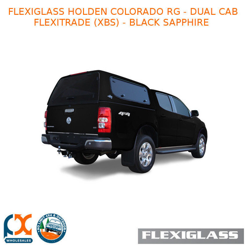 FLEXIGLASS HOLDEN COLORADO RG - DUAL CAB FLEXITRADE LIFT UP WINDOOR X 2 (XBS) - BLACK SAPPHIRE 